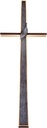 Náhrobní kříž s křišťálem, bronz, 91×33 cm