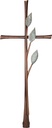 Grabkreuz mit Glaskristall aus Bronze, 94×35 cm
