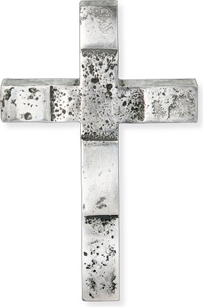 [ST-20727] Grabkreuz mit Glaskristall aus Edelstahl, 16×10 cm