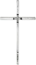 Grabkreuz mit Glaskristall aus Edelstahl, 40×21 cm