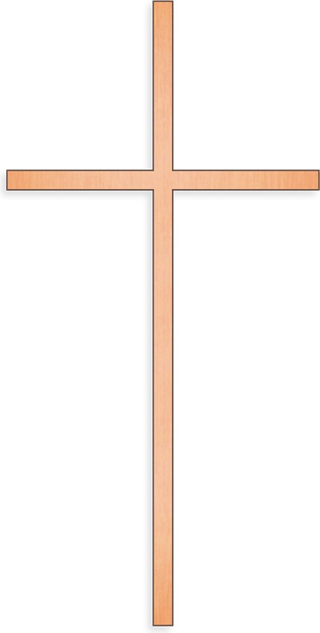 Náhrobní kříž s nápisem Gericke, bronz, 10–45 cm