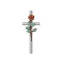 Grabkreuz mit Rose aus Bronze, 20×8 cm oder 40×16 cm