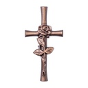 Grabkreuz mit Rose aus Bronze, 12×6 cm oder 20×10 cm