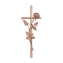 Náhrobní kříž Scriptura s růží, bronz, 40–60 cm