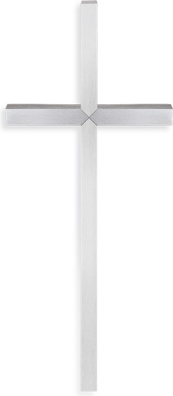 Náhrobní kříž z nerezové oceli, 20×8 cm nebo 40×16 cm