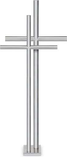 [ST-KREUZ18] Grabkreuz aus Edelstahl, freistehend, 41–91 cm
