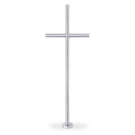 Grabkreuz aus Edelstahl, freistehend, Höhe 200–1200 mm