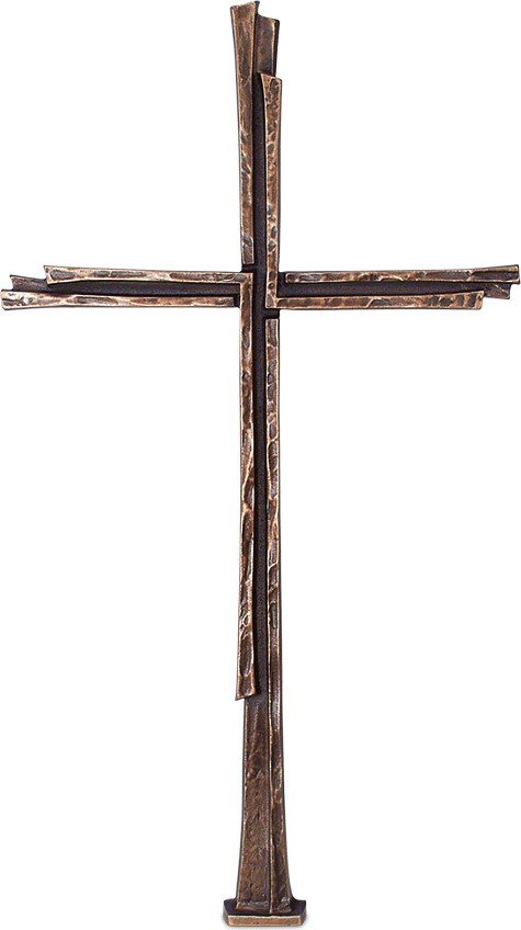 Náhrobní kříž s křišťálem, bronz, 81×45 cm nebo 113×55 cm