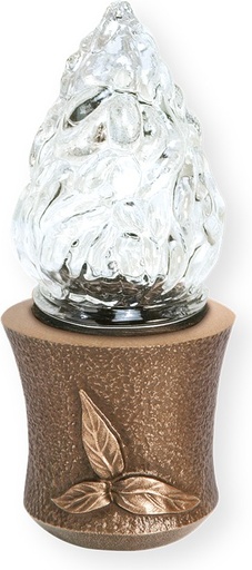 [ST-LAT26] Náhrobní lampáš na baterie, bronz, výška 14–19 cm