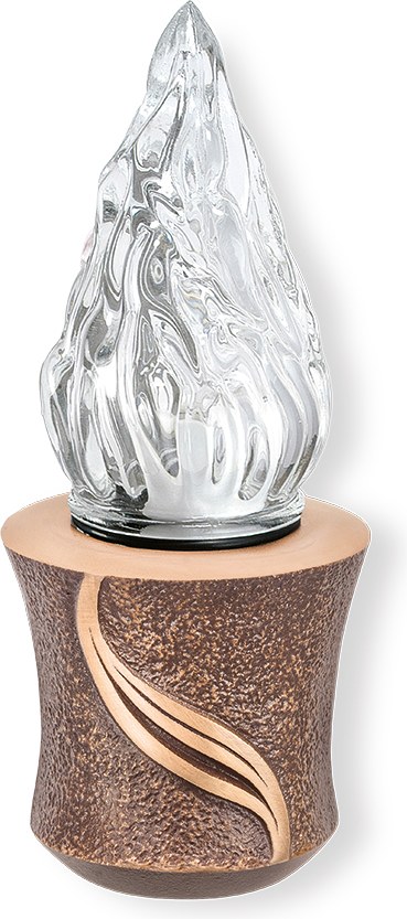 Náhrobní lampáš na baterie, bronz, výška 14–19 cm