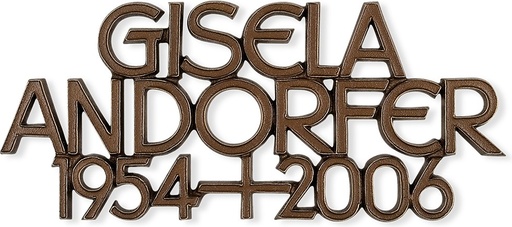 [ST-SZ061] Grabinschrift Andorfer, Bronze oder Aluminium, Dicke 6–15 mm