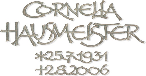 [ST-SZ050] Inschriftplatte Cornelia aus Bronze, 6–9 mm