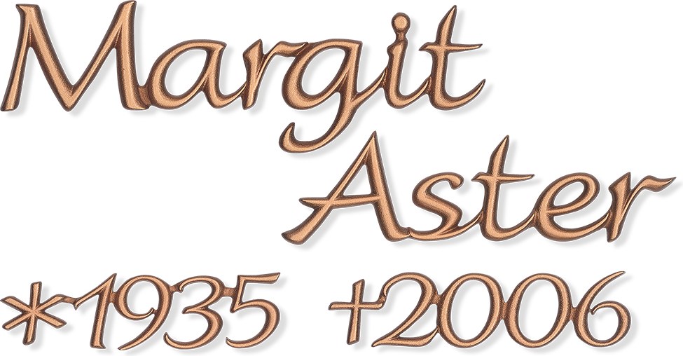 Inschriftplatte Scriptura aus Bronze und Aluminium