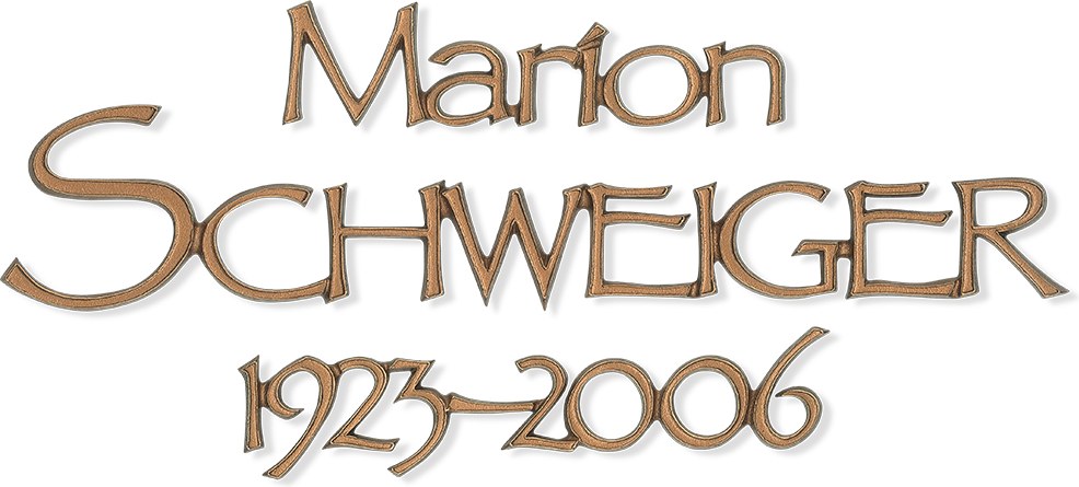 Inschriftplatte Schweiger aus Bronze und Aluminium