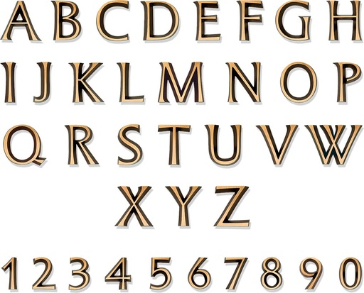 [ST-SCHR014] Grabbuchstaben Formal, Bronze, einzelne Buchstaben