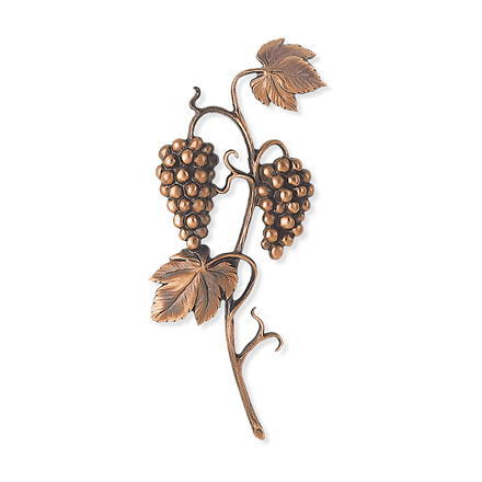 [ST-32190] Náhrobní reliéf Vinný list, bronz, 34×14 cm