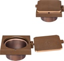 Einbau-Weihwasserschale aus Bronze, 11×12 cm