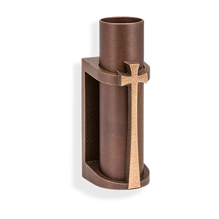 [ST-53285] Wandvase aus Bronze für Grabstein, 8×3 cm