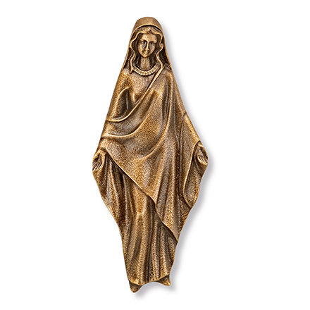 [ST-20976] Reliéf Madona na náhrobek, hliník, 12,5×5,5 cm