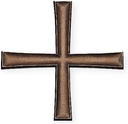 Rovnoramenný kříž Rustikal na náhrobek, bronz, 12×12 cm