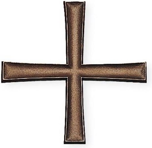 [ST-SCHRKR030] Rovnoramenný kříž Rustikal na náhrobek, bronz, 12×12 cm
