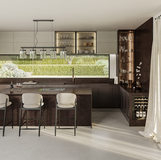 [3298] Silestone Château Brown (0,4 cm Produkt)